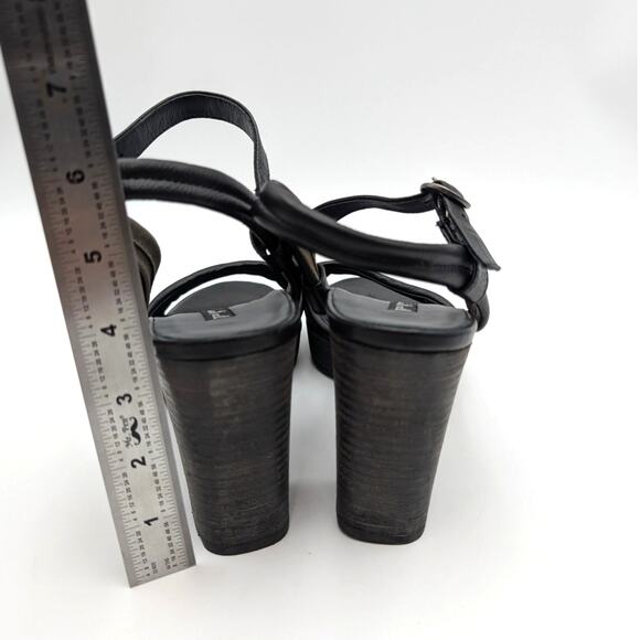 Paul Green Leslie Platform Sandal Ankle Strap Women's Black Size US9/UK7 EU40 - Picture 4 of 13